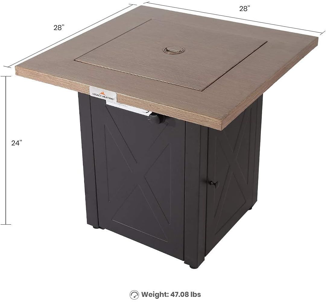 LEGACY HEATING Propane Fire Pit Table Doba
